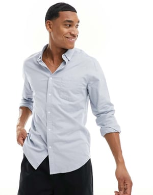 ASOS DESIGN vanlig oxfordskjorta i ljusblått