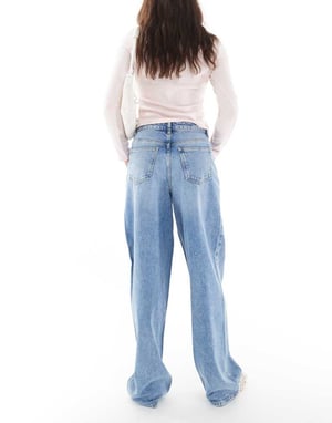 Miss Selfridge baggy jean in mid blue wash