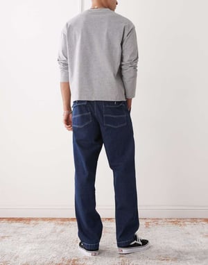 Vans fatigue loose fit tapered denim jeans in dark blue