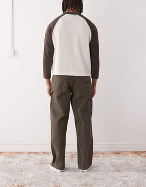 Vans drill chore loose fit denim carpenter trousers in dark brown