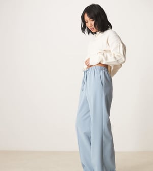 ASOS DESIGN Petite tailored pull on trousers in light blue