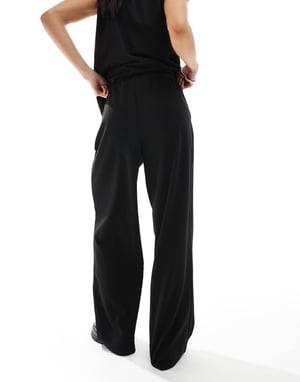 Vero Moda wide leg jersey crepe trouser co-ord in black