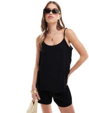 JDY texturerad cami-co-ord i svart