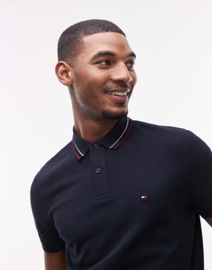 Tommy Hilfiger regular cotton polo shirt in navy