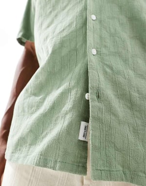 ONLY & SONS krage skjorta med texturdetalj i teal