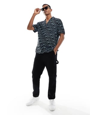 HUGO RED Ellino shirt in black print