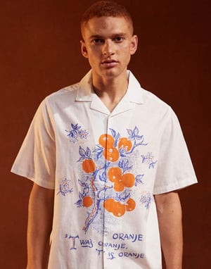 ASOS DESIGN avslappnad skjorta med fruktplaceringstryck