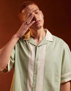 ASOS DESIGN oversized krage skjorta i snitt och sömnad i salvia