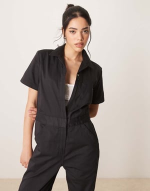 Dickies short sleeve jumpsuit in black