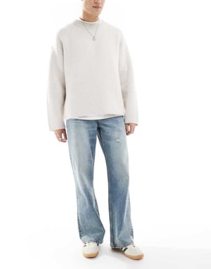 ASOS DESIGN vida flare jeans i ljusblåtvätt