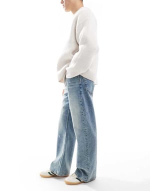 ASOS DESIGN vida flare jeans i ljusblåtvätt