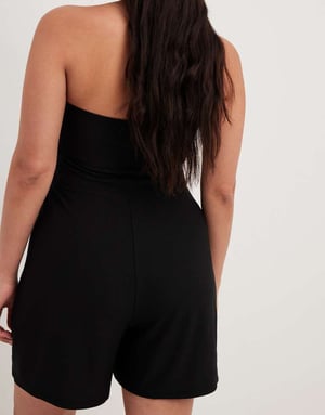 NA-KD bandeau jersey jumpsuit i svart