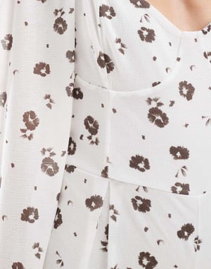 Återvunnen vintage western jumpsuit i ditsy-mönster