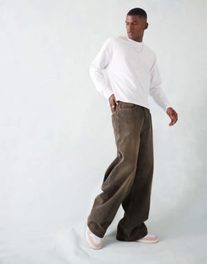 ASOS DESIGN super baggy jeans i brun tvätt