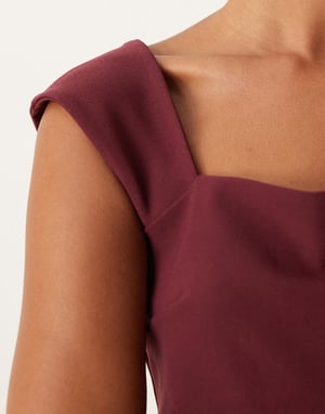 Abercrombie & Fitch genomskinlig babydoll topp i vinröd