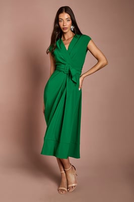 Belted Crepe Dress