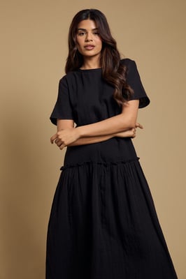 Petite Dropped Waist Tshirt Midi Dress