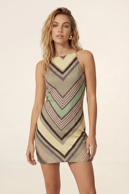 Placement Stripe Strappy Mini Dress