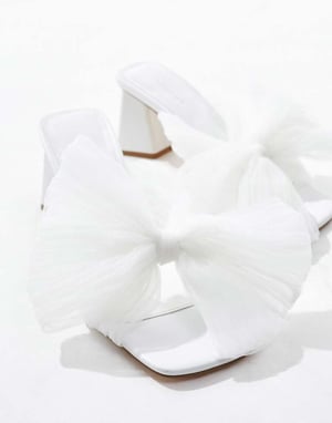 Ever New Bridal raffia bow mule in ivory