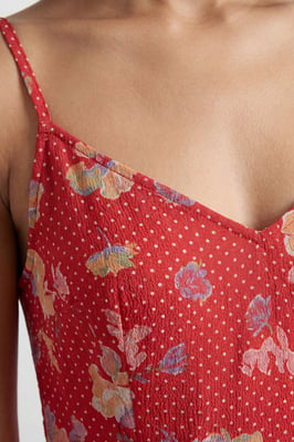 Floral and Spot Print Cowl Back Maxi Slip Dress