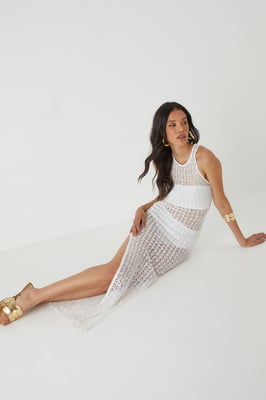 Sequin Crochet Beach Maxi Dress