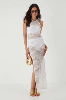 Sequin Crochet Beach Maxi Dress
