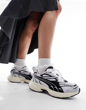 Puma Morphic trainers in off white and black