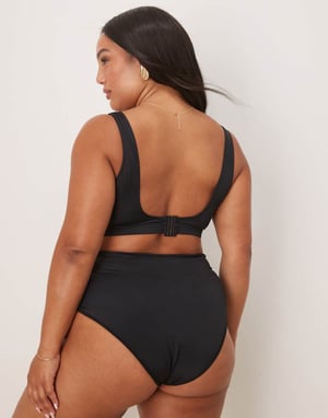 ASOS DESIGN Curve Maya crop bikini top in black