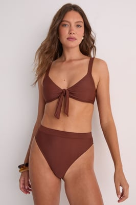 Tie Front High Leg Bikini Set