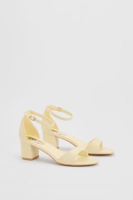 Rory Faux Leather Block Heel 2 Part Sandals