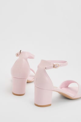 Rory Faux Leather Block Heel 2 Part Sandals