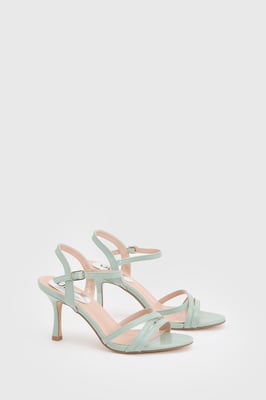 Peppa Faux Leather Strappy 2 Part Heeled Sandals