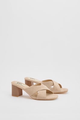 Jessica Faux Sued Cross Over Mules
