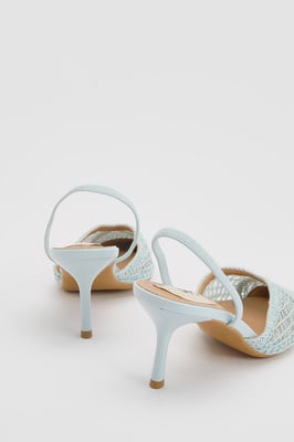 Gracie Mesh Woven 2 Part Slingback Medium Stiletto Heel Court Shoes