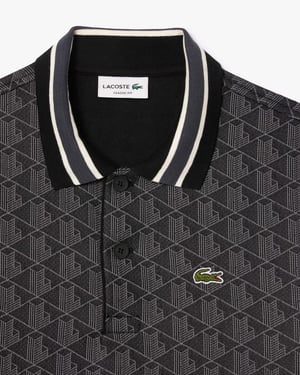 Lacoste Men's Monogram Polo-Black