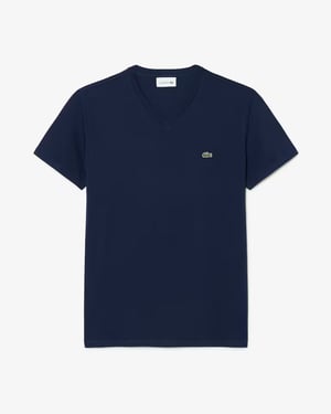 Lacoste Men's V Neck T-Shirt-Midnight Blue