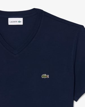 Lacoste Men's V Neck T-Shirt-Midnight Blue