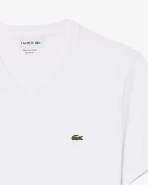 Lacoste Men's V Neck T-Shirt-White