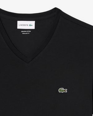 Lacoste Men's V Neck T-Shirt-Black