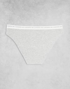 Lacoste 3 pack briefs in black grey white