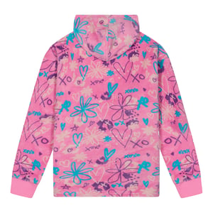 Girls Oversized Blanket Blue Scribble Hoodie Kids Fleece Warm Lounge Wear