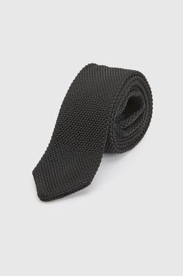 Black Slim Knit Tie