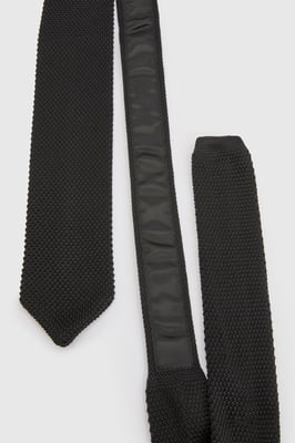 Black Slim Knit Tie