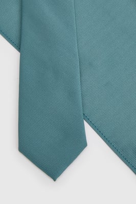 Teal Plain Tie and Pocket Square