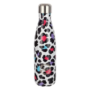 Thermal Water Bottle Silver Leopard Print | Stainless Steel Leak Proof Bottle