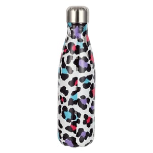 Thermal Water Bottle Silver Leopard Print | Stainless Steel Leak Proof Bottle