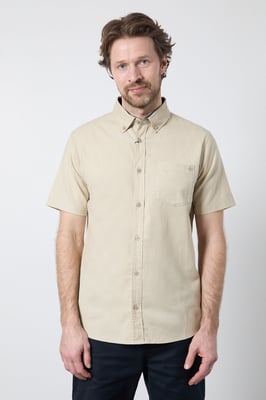 Stone Short Sleeve Linen Blend Shirt