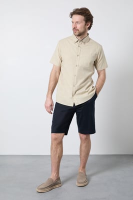 Stone Short Sleeve Linen Blend Shirt