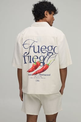 Oversized Half Sleeve Chilli Shirt and Relaxed Short
