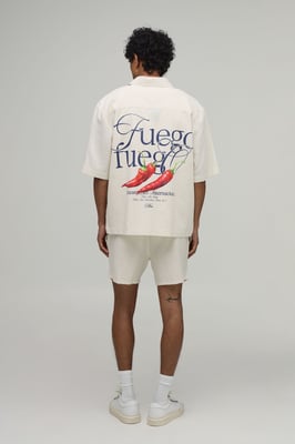 Oversized Half Sleeve Chilli Shirt and Relaxed Short